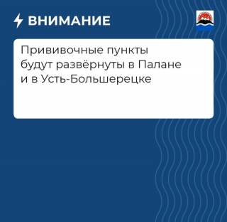 Прививочные пункты будут развернуть в Палане и в Усть-Большерецке